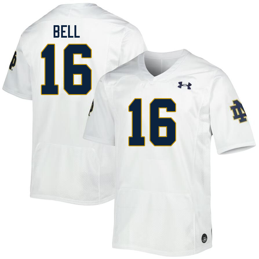 Men #16 Micah Bell Notre Dame Fighting Irish College Football Jerseys Stitched Sale-White